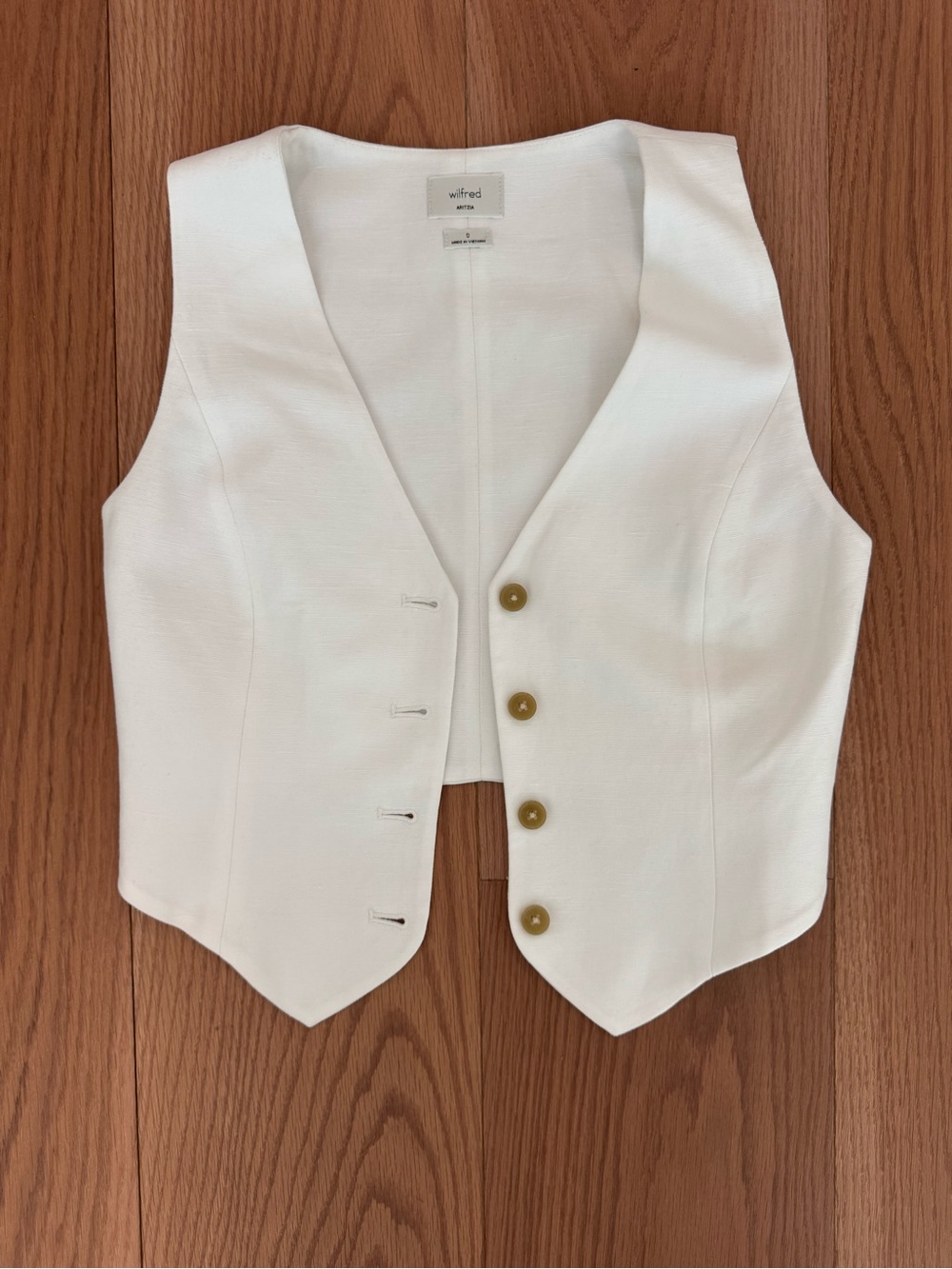Wilfred Cream Buttoned Tailored Vest